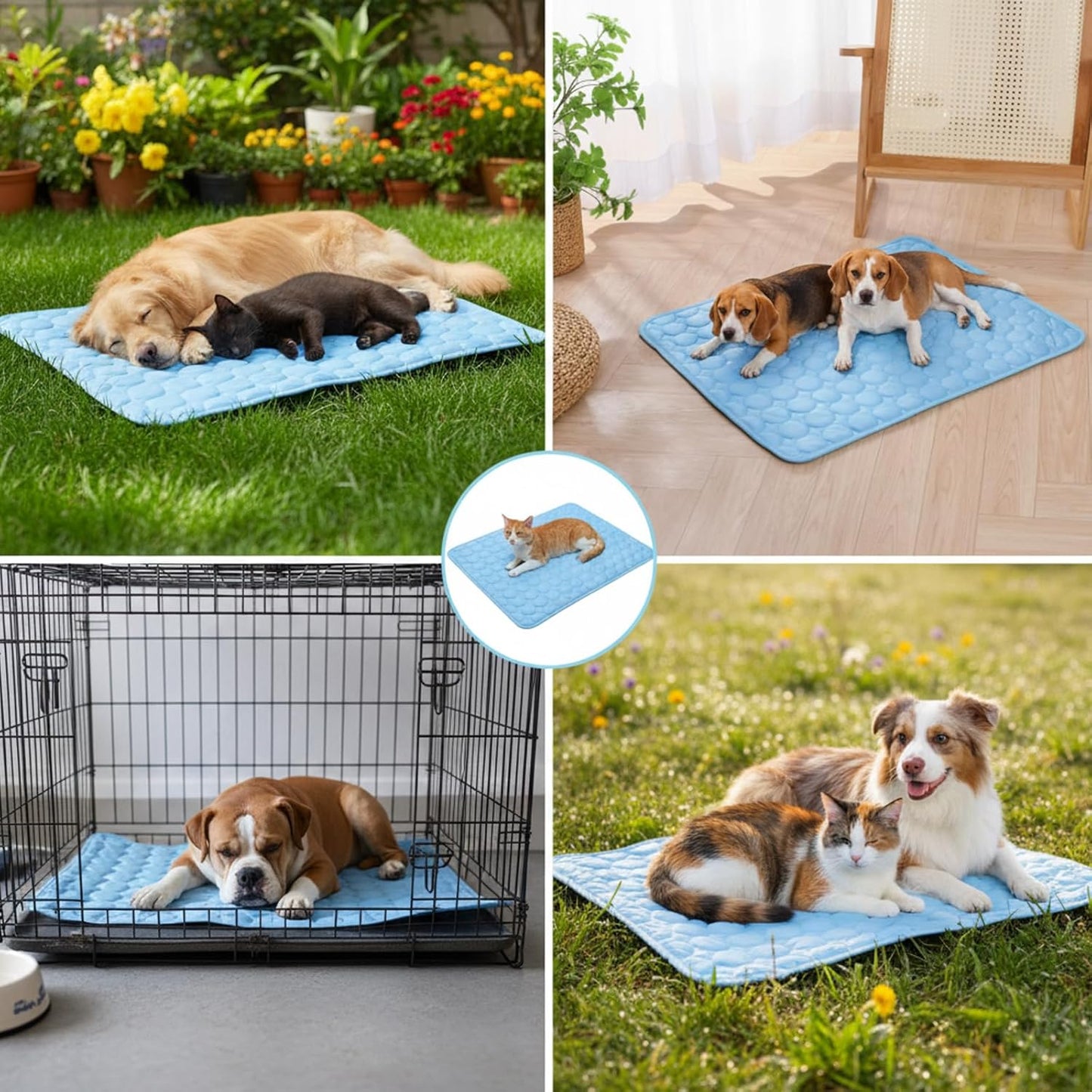 Cool Mat for Dogs, Dog Cooling Mat, Cooling Solution for Hot Summer Days, Ideal for Car Travel and Home Use, Size 70X55 Cm