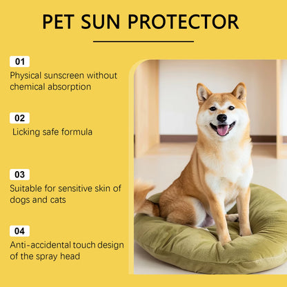 Pet Sun Protector Spray Dog UV Protection Moisturizing Zinc-Free Non-Greasy Easy Application Skin Care