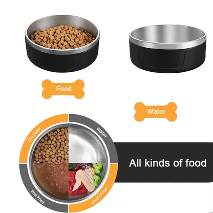 Wholesale Custom Logo Pet Feeder Bowl Vacuum Insulated Dog Bowls Stainless Steel Water Dog Food Bowl Steel