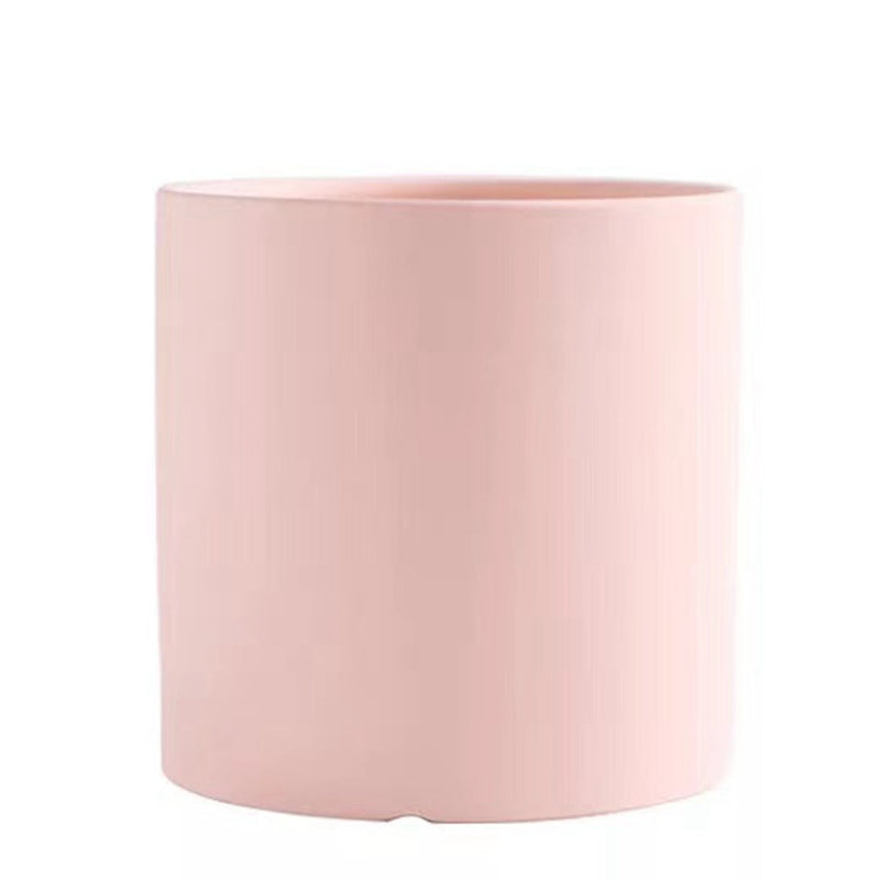 Nordic Industrial Style Colorful Ceramic Flowerpot Succulent Planter Green Plants Cylindrical Shape Flower Pot with Hole Tray