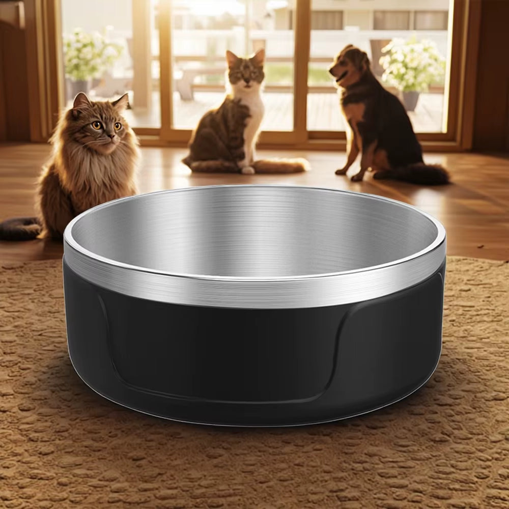 Wholesale Custom Logo Pet Feeder Bowl Vacuum Insulated Dog Bowls Stainless Steel Water Dog Food Bowl Steel