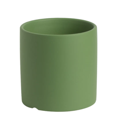 Nordic Industrial Style Colorful Ceramic Flowerpot Succulent Planter Green Plants Cylindrical Shape Flower Pot with Hole Tray
